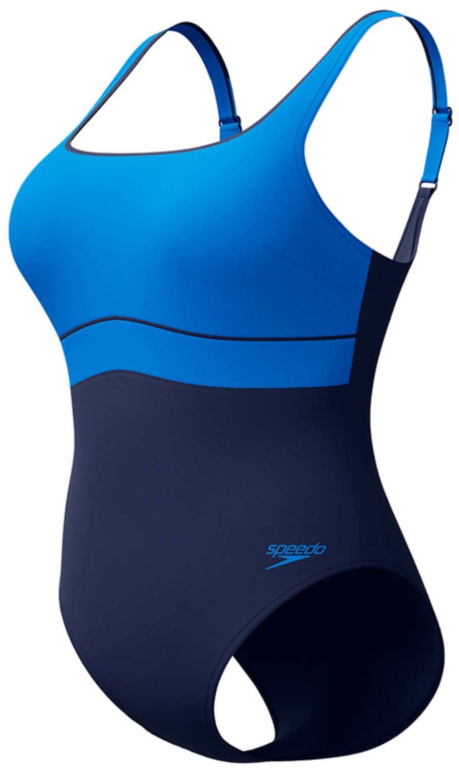 Speedo dames contour eclipse shaping badpak blauw Navy/Blauw
