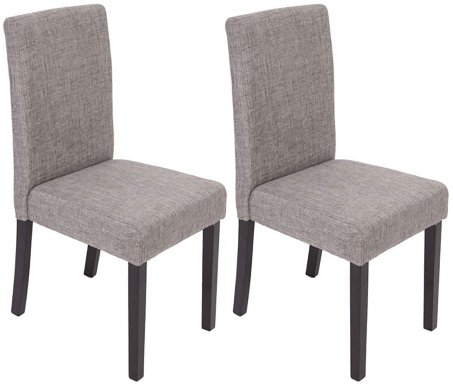 Cosmo Casa Set Van 2 Eetkamerstoelen - Keukenstoelen - Textiel - Grijs - Donkere Poten