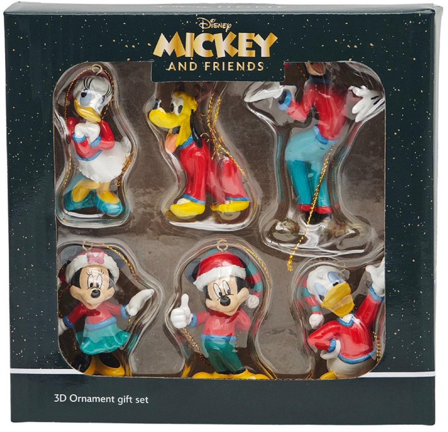 Disney Home Disney 3D Kerstornamenten Mickey & Friends – Set van 6 groen