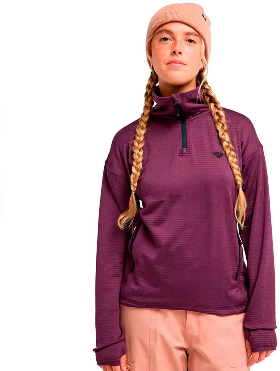 Roxy Snowstride Sweatshirt Met Halve Rits Paars M Vrouw