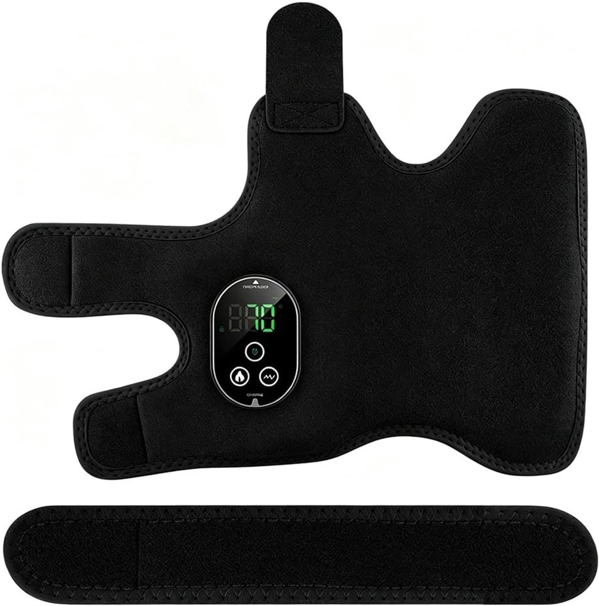 Verwarmde voetmassageapparaat met 3 vibraties voor betere bloedsomloop en verlichting van neuropathie, ideaal voor enkels en hielen, unisex zwart