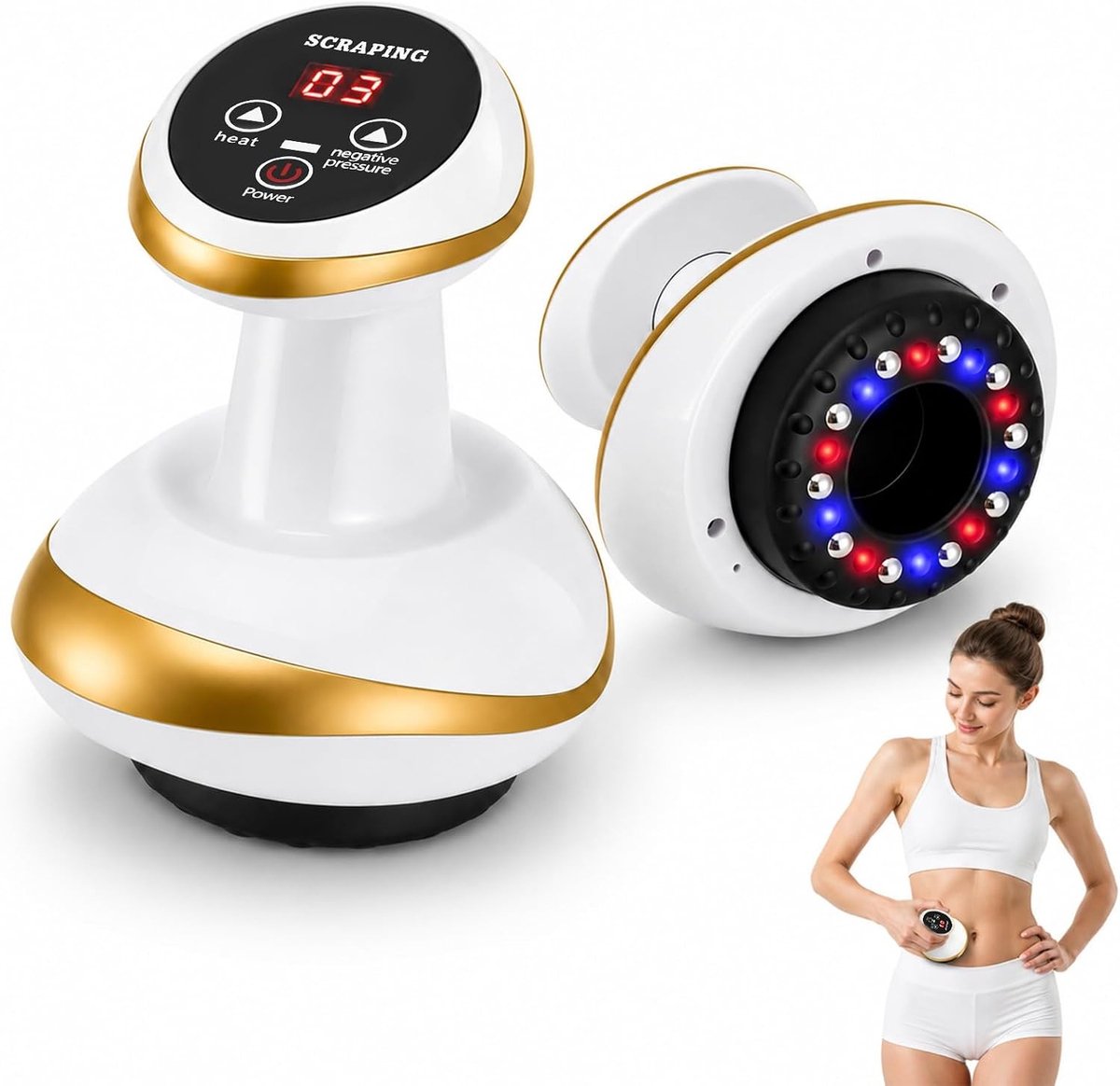 4-in-1 Anti-Cellulite Massager met Vacuüm Cupping en Gua Sha voor Effectieve Huidversteviging en Verbeterde Bloedcirculatie