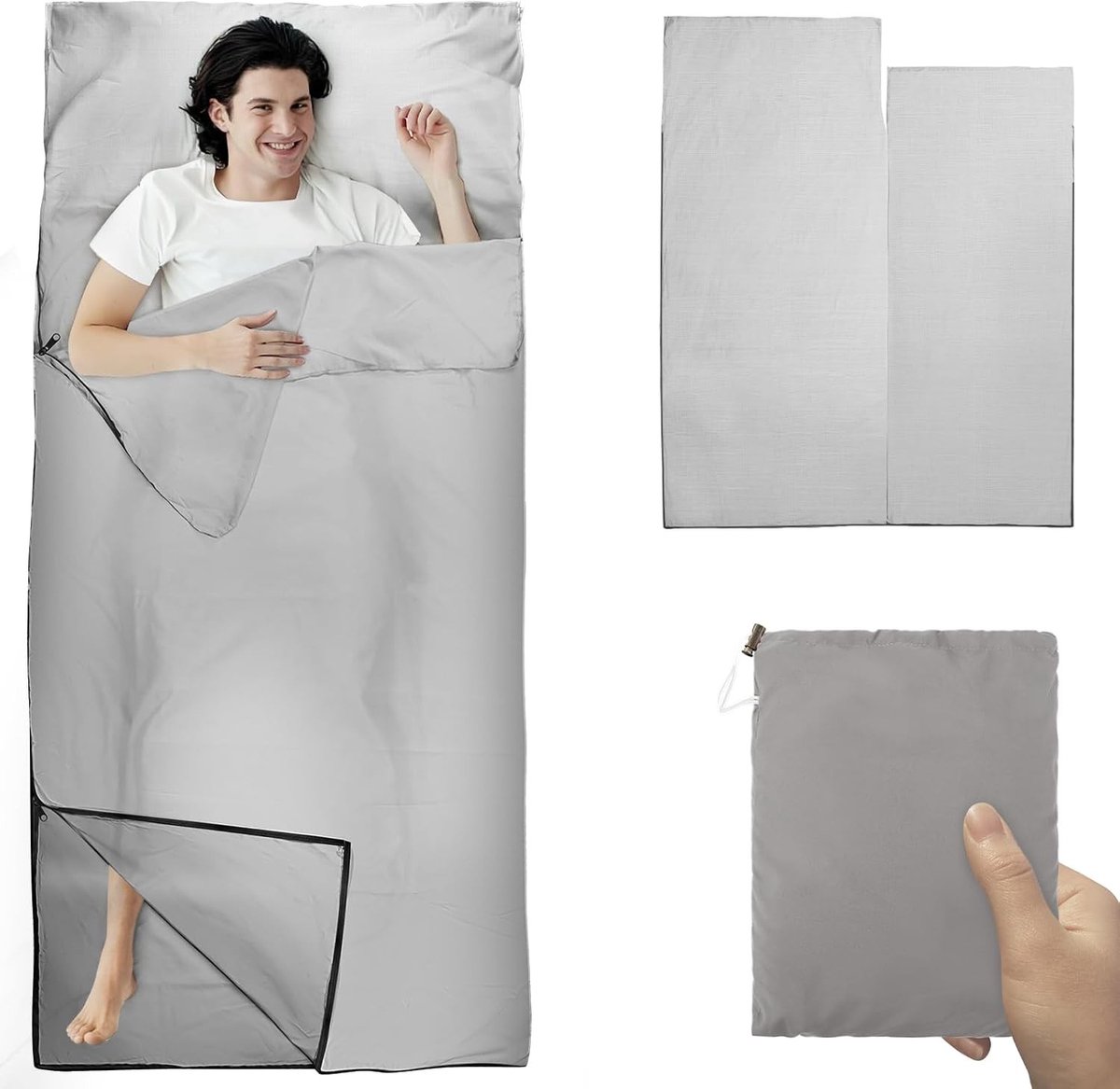 Lichte Vleeszak voor 1 Persoon, Ideaal voor Kamperen, 220 x 90 cm, Ultralicht en Compact