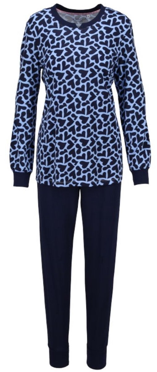 Katoenen dames pyjama lichtblauw Ringella - Blauw - Maat - 48