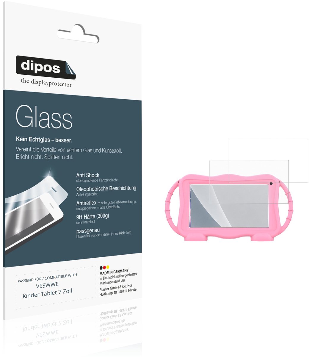 dipos – 2x Matte Pantserfolie geschikt voor VESWWE Kinder Tablet 7 Inch | 9H Screenprotector