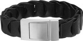 Vigor Armband Leer 19 mm 21,5 cm - Staal