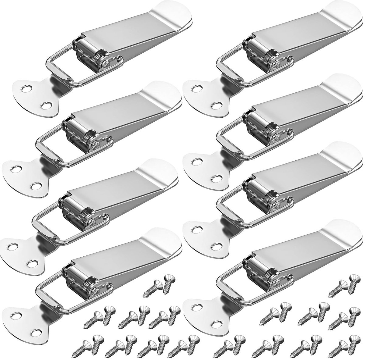Spansluiting - Hefboomsluiting - 8 stuks - Met 35 schroeven - Zilver