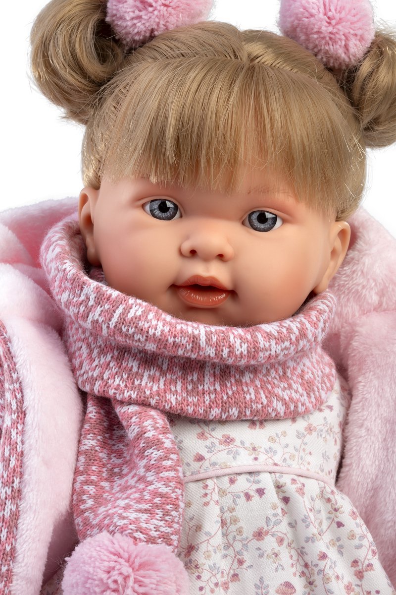 Llorens softbody pop blond haar met geluid 42 cm