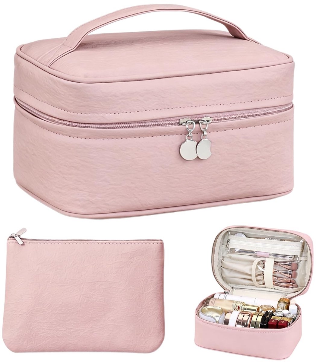 Elzusha - 2-in-1 Grote Make-up Tas met Compartimenten voor Dames