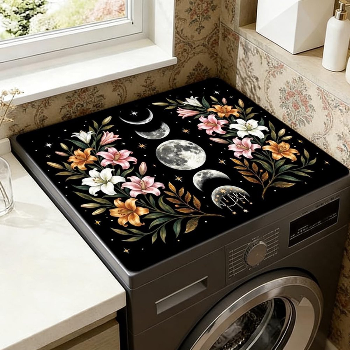 Elzusha - Wasmachinemat met Bloemenpatroon - 60 x 50 cm - Waterdicht