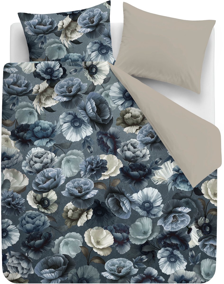 Kardol Papavero dekbedovertrek - Lits-Jumeaux XL - 260 x 200/220 cm - Blauw