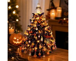 Ulisem - DIY Kralen Halloween Boom Set - 3D Kristal Knutseldecoratie - Inclusief LED‑verlichting En Halloween Hangers - Leuk Knutselproject Voor Volwassenen En Beginners - Sfeervolle Tafeldecoratie Voor Binnen, Origineel Cadeau‑idee - Retro Amber