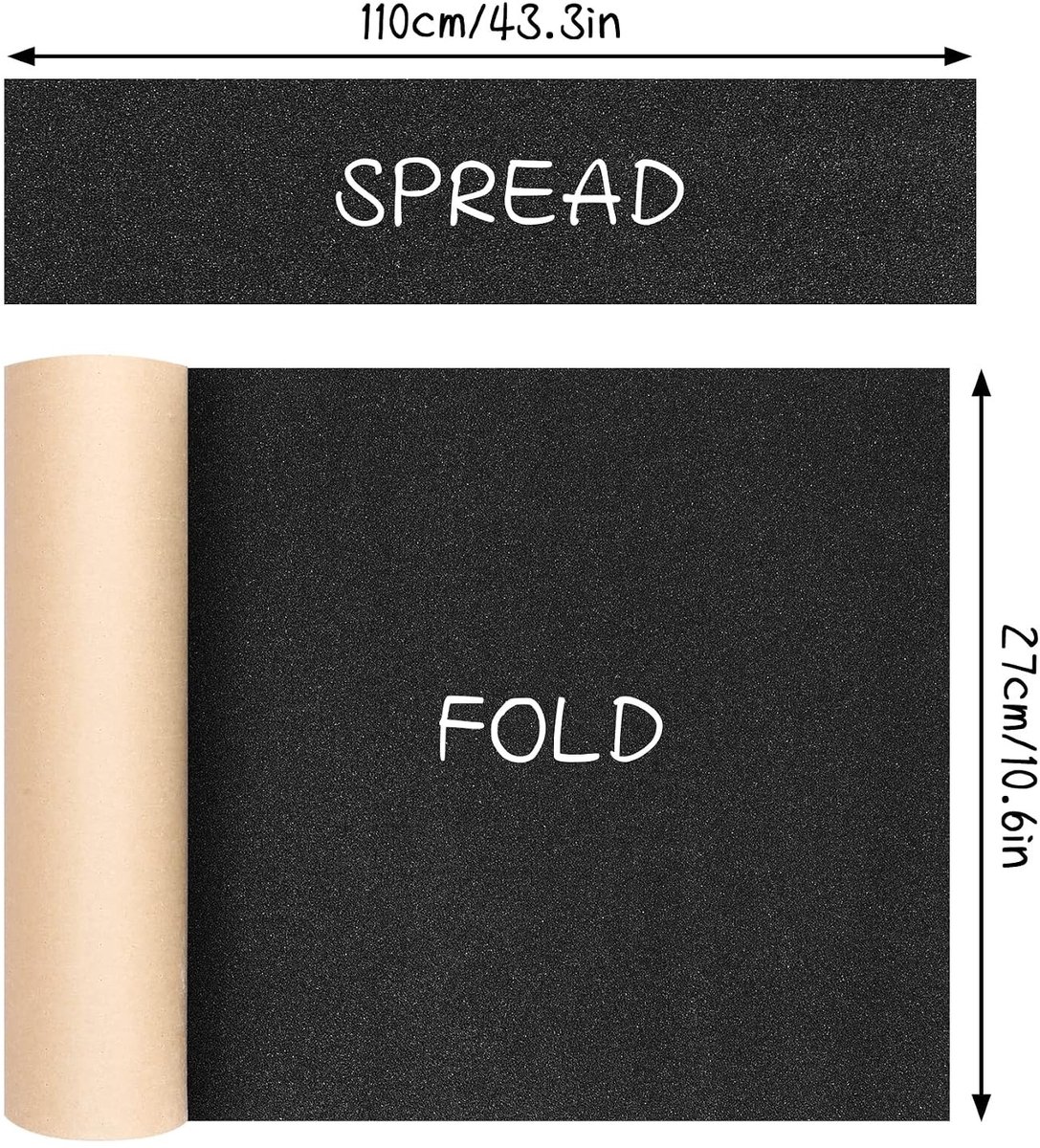 Skateboard Griptape 110 x 27 cm, Antislip Sandpaper voor Skateboard en Scooter, Duurzaam en Sterk voor Optimale Grip