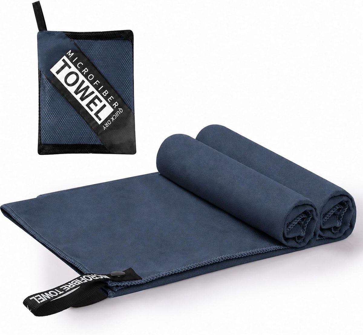 Set van 2 Sneldrogende Microvezel Handdoeken, Dubbelzijdig Fleece, Ideaal voor Sport, Reizen en Yoga