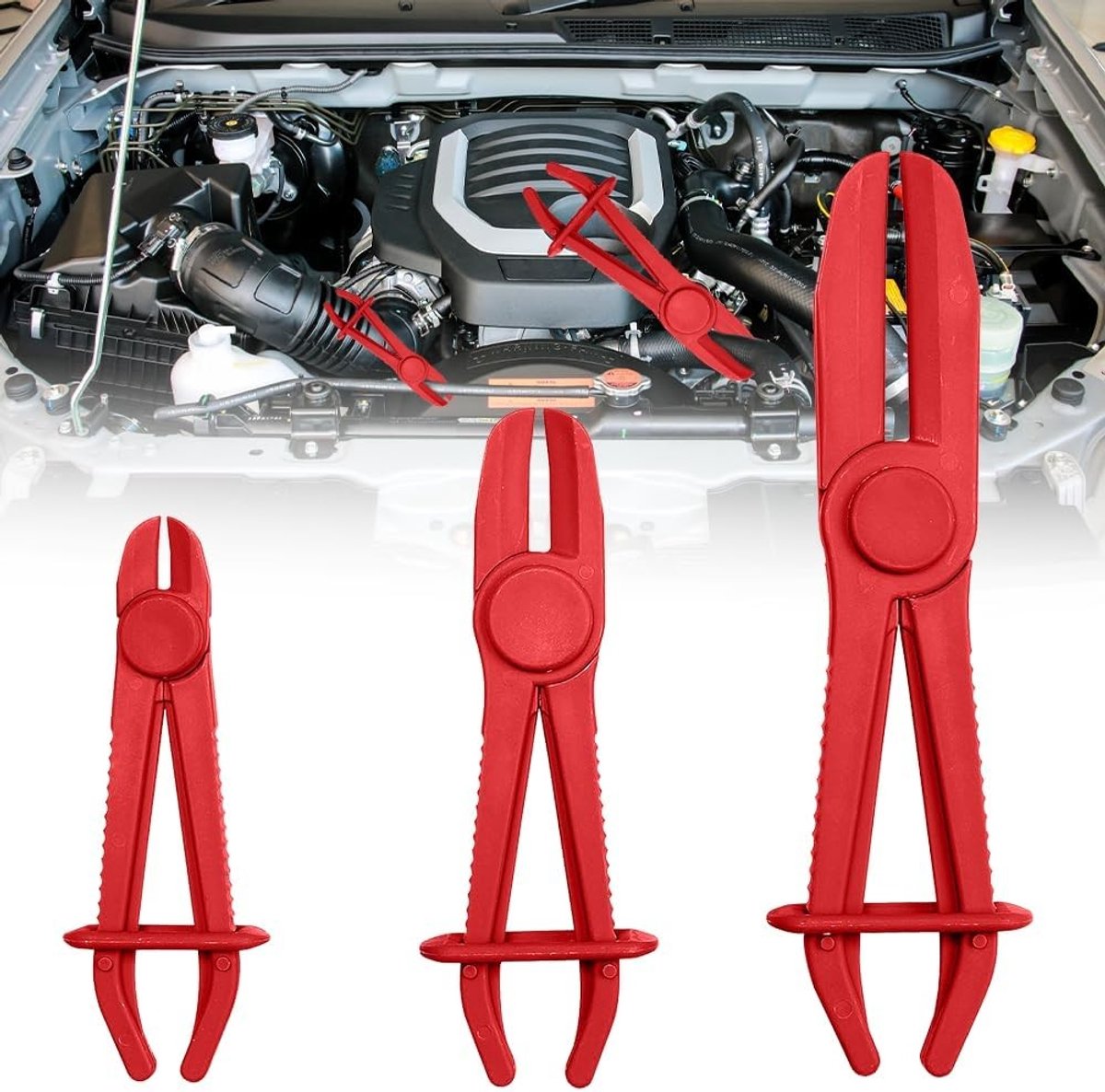 Set van 3 Slangklem Pliers voor het Bevestigen van Koelvloeistofslangen, Remleidingen en Brandstofleidingen, Professionele Slangklem Gereedschap met Comfortabele Handgreep