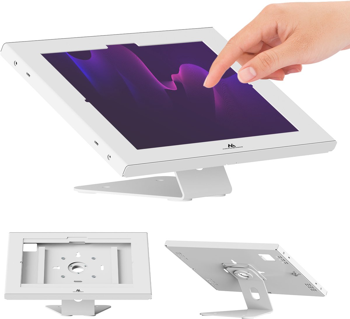 Maclean - tablethouder met vergrendeling, 12,4"-13", iPad Air/Pro, Samsung Tab S10+/S9+/S8+/S7+, 257 x 350 x 22 mm, MC-956 W