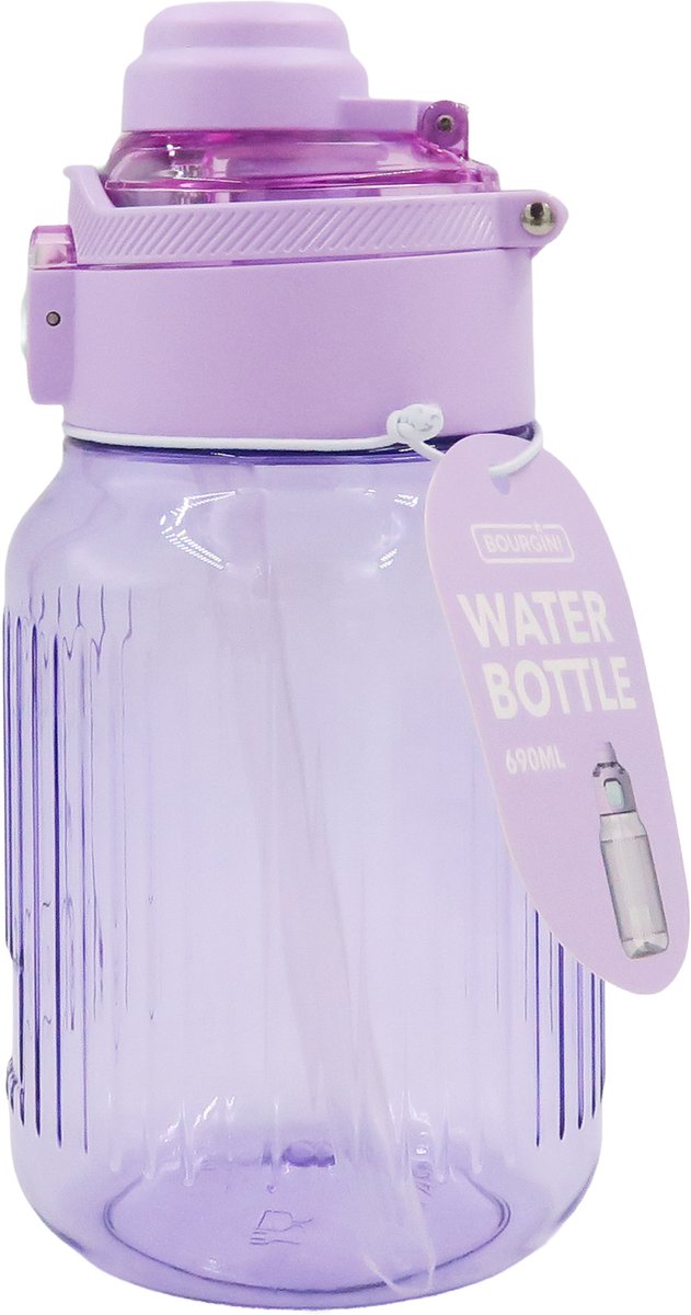 Waterfles Rib 690ML - Lila