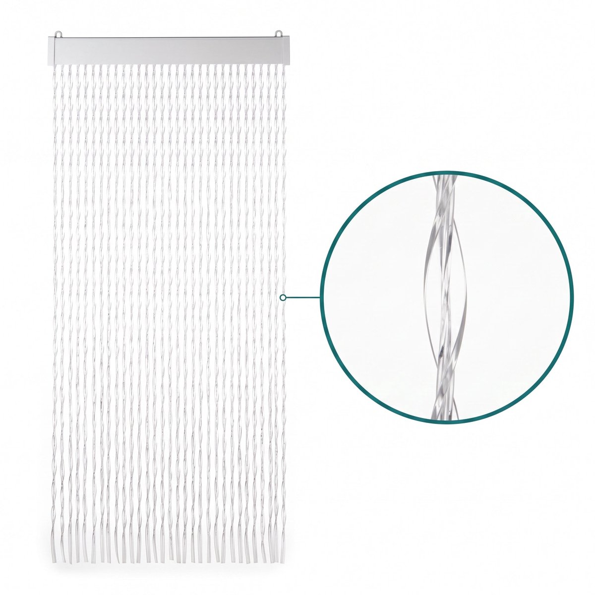 Cheqo® Vliegengordijn - Deurgordijn - Horgordijn - Deurhor - Insectengordijn - Draadgordijn - PVC Strengengordijn - Transparant Gordijn - Vliegenwerend Gordijn - Gordijn voor Balkondeur - Gordijn voor Tuindeur - Gordijn voor Binnendeur