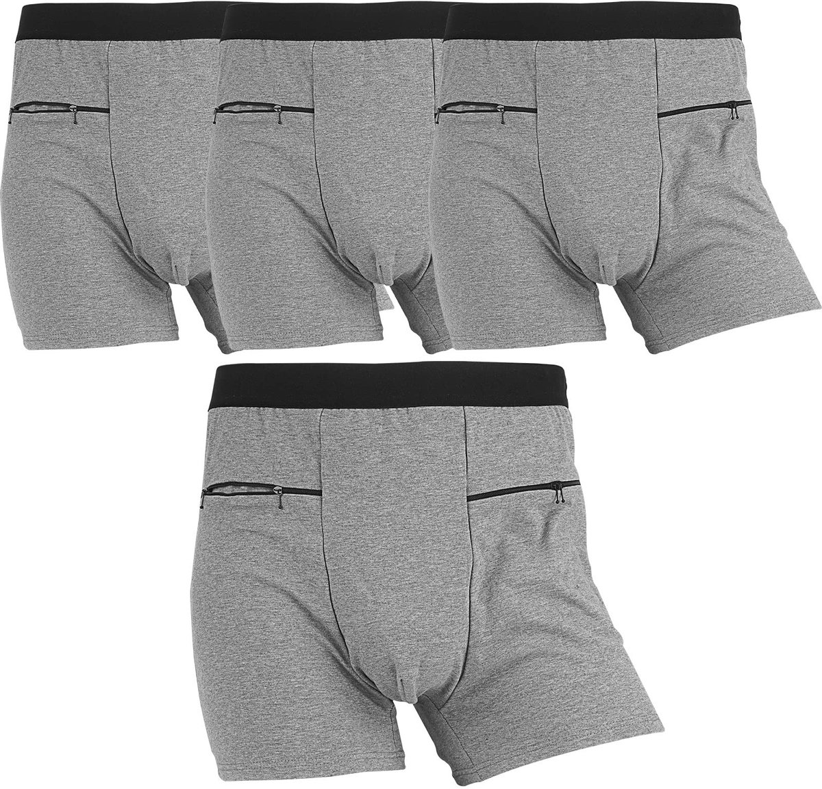 Elzusha - Heren Boxer Shorts met Verborgen Zak - Grijs - M