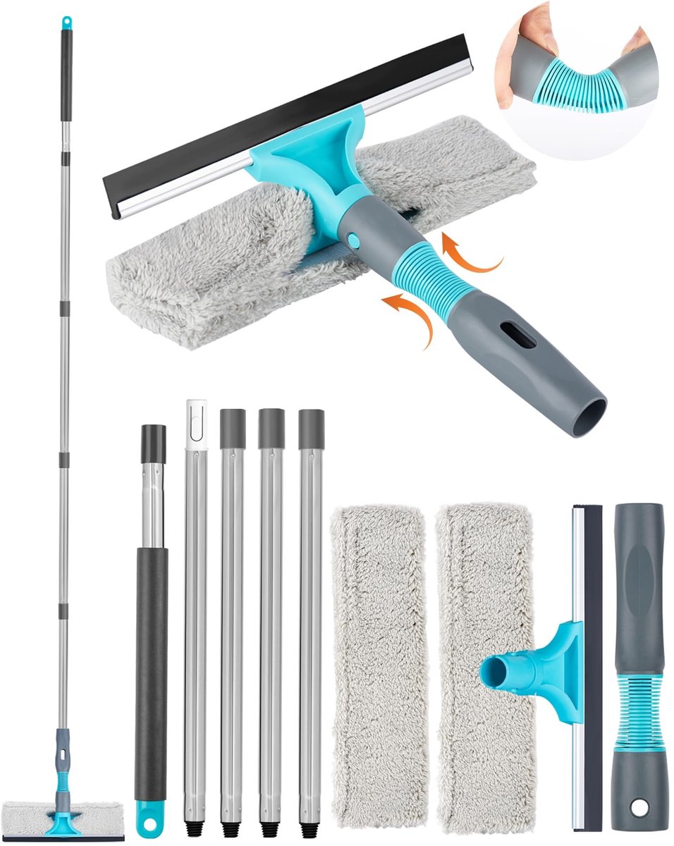 Elzusha - Raamreiniger met Verstelbare Steel - Blauw