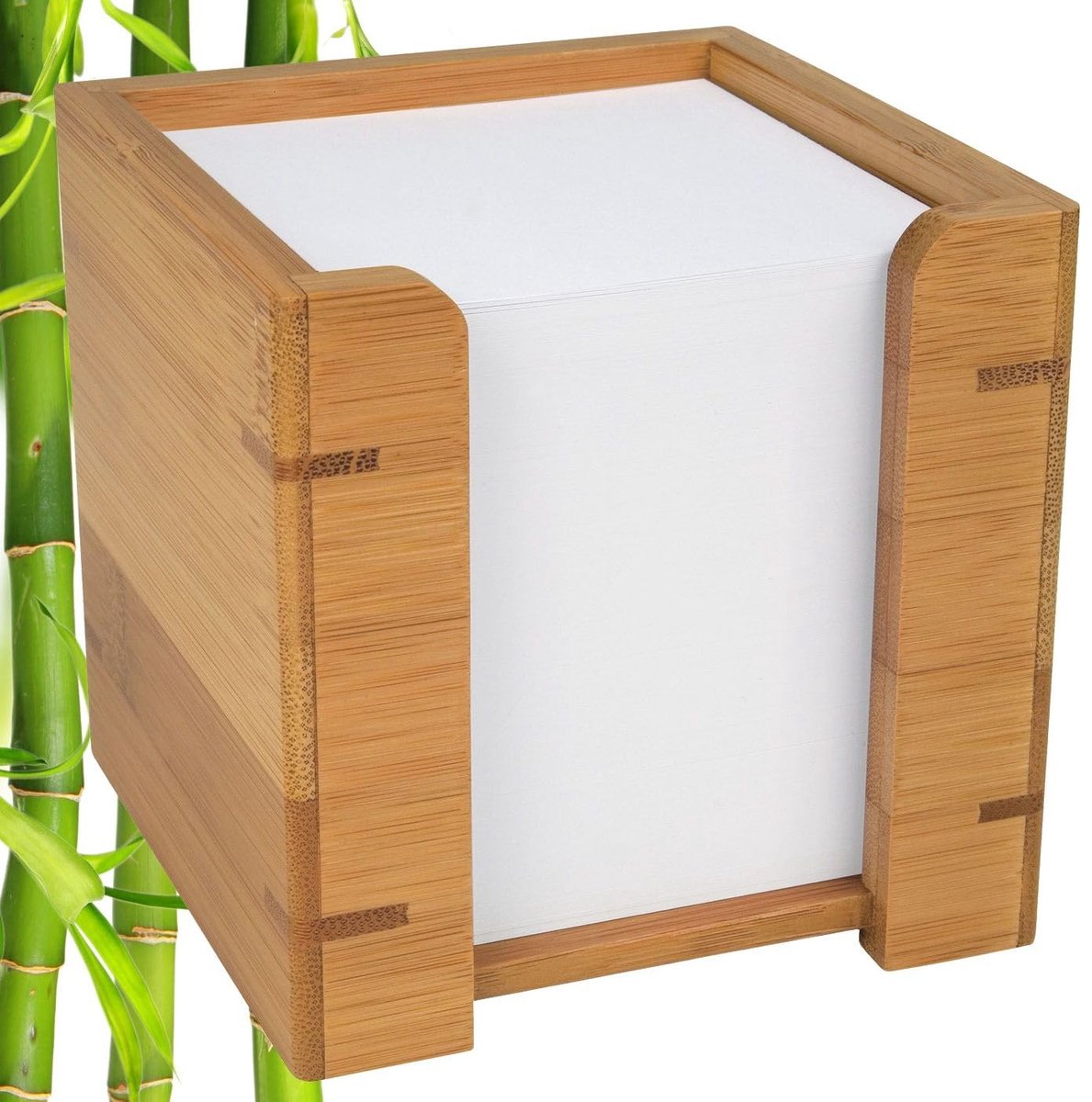 Elzusha - Bamboo Notitiebox met 900 Vellen Papier - 9 x 9 cm