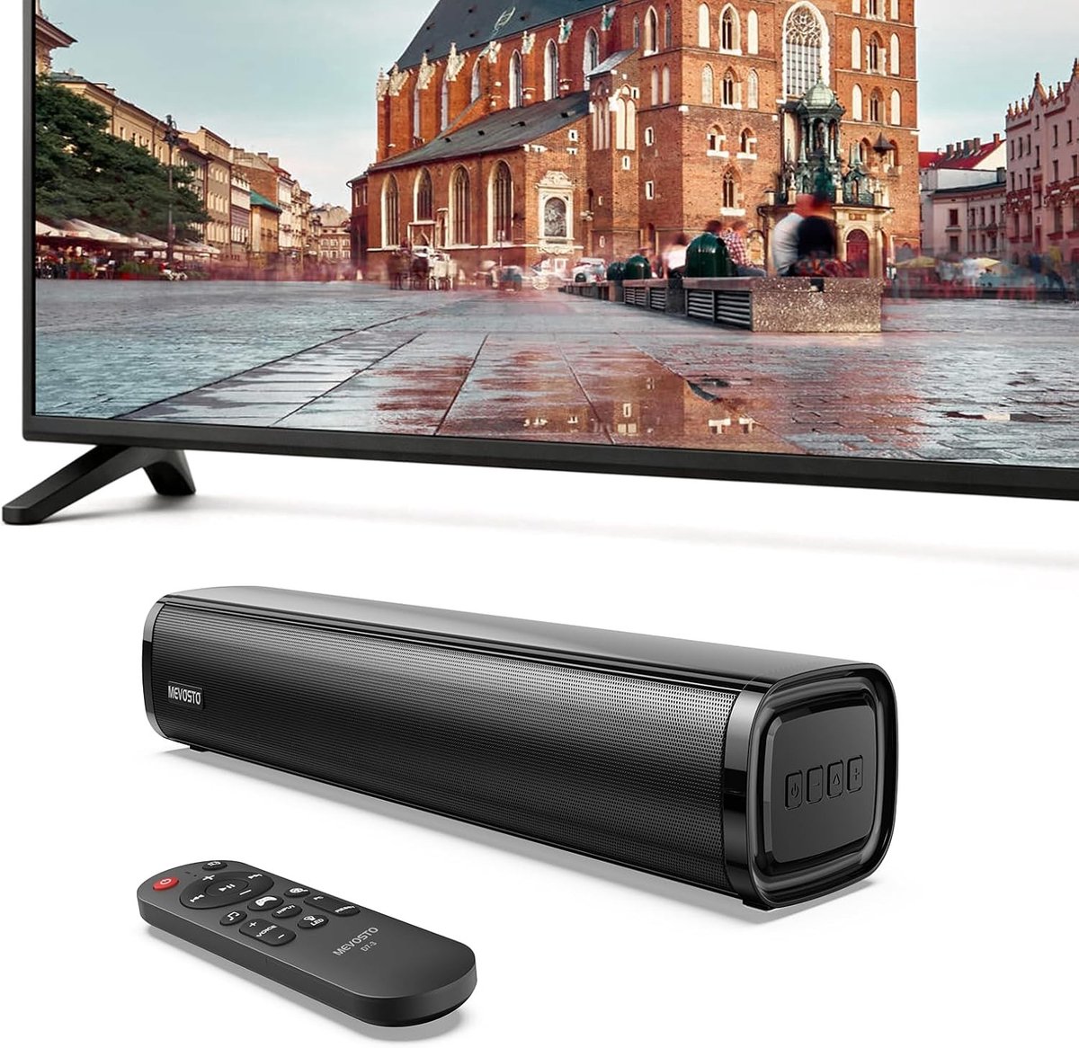 Soundbar - Zwart - 40,5 cm - Compacte 2.1 Soundbar met Geïntegreerde Subwoofer - Voor TV's en Gaming