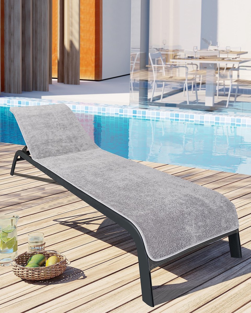 Elzusha - Set van 2 Premium Tuinlounger Hoes 100% Katoen 75 x 200 cm