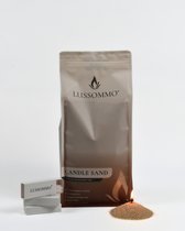 Kaarsenzand | Lussommo® | Beige | 1500g | Inclusief 90 lonten | 360 branduren | Geurloos | Roet vrij | Schoon brandend | Zonder paraffine