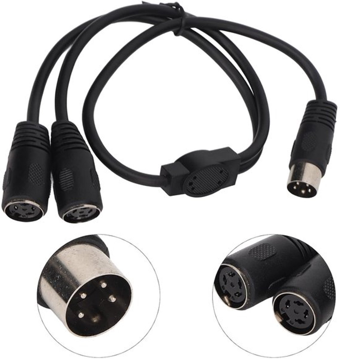Dailygoods - Dailygoody - DIN 4 Pin Y Splitter Kabel - 0.5m Male naar 2 Female