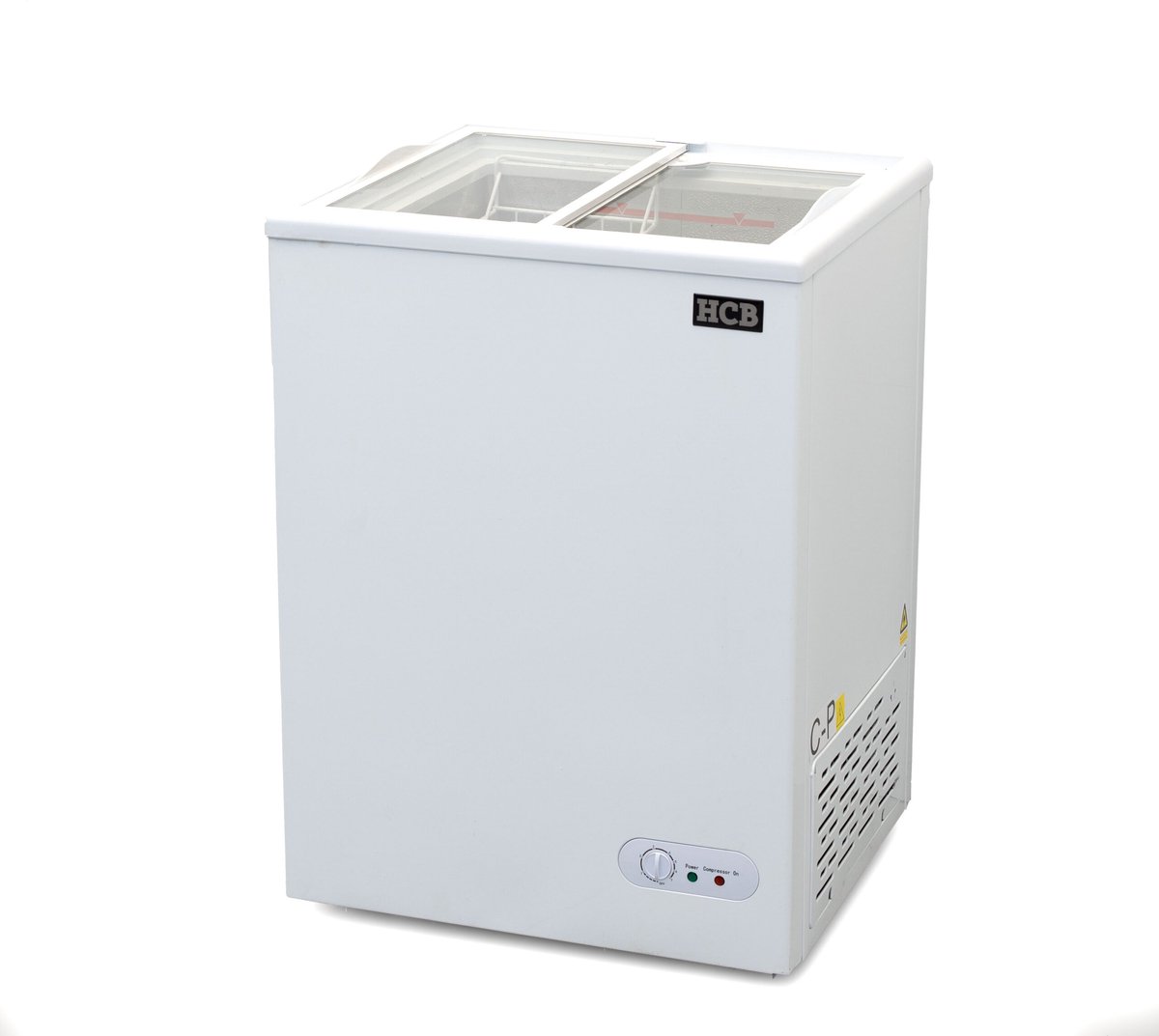 HCB Professionele Horeca vriezer - Vrieskist met schuifdeksel - 97 liter - 230V - ABS - Diepvries koffer - 52.5x58.5x84 cm (DxBxH) - 30 kg - 1426 Wit