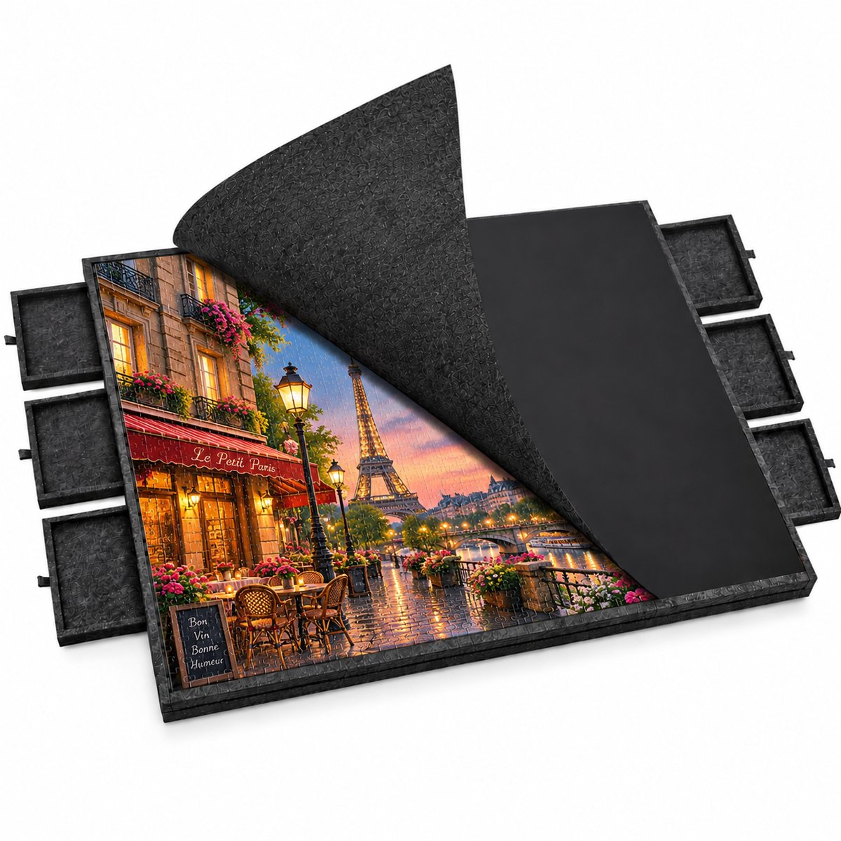 Currero Puzzeltafel Met Lades 1000 Stukjes - Puzzelbord - Puzzelmat - Opbergsysteem - Vilt - Met Deksel - Legpuzzel Accessoires - 2000 Pcs