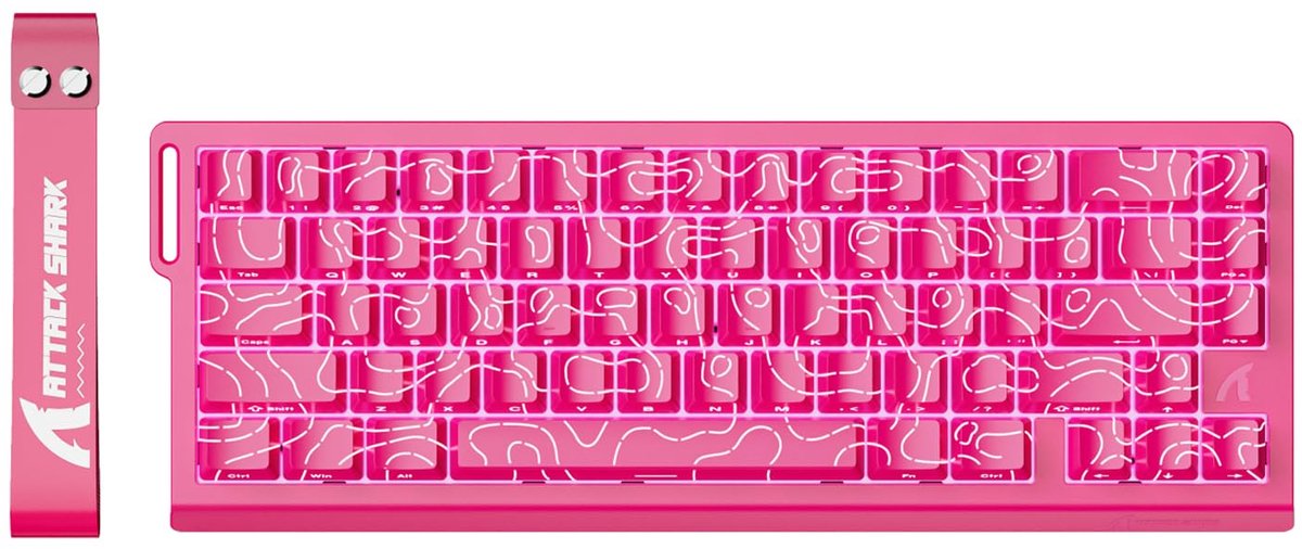 Gaming toetsenbord – Hall Effect – 8000 Hz – 0,01 mm Rapid Trigger – RGB Verlichting – 60% Compact – Roze/zwart