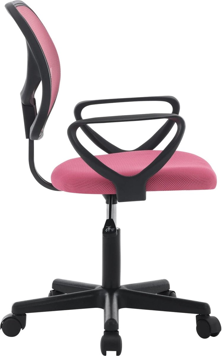 Klarven® Kinderstoel Ergonomisch - Verstelbare zithoogte, Ademend mesh - Zwenkwielen, 5-100 kg - 44x41 cm - Roze