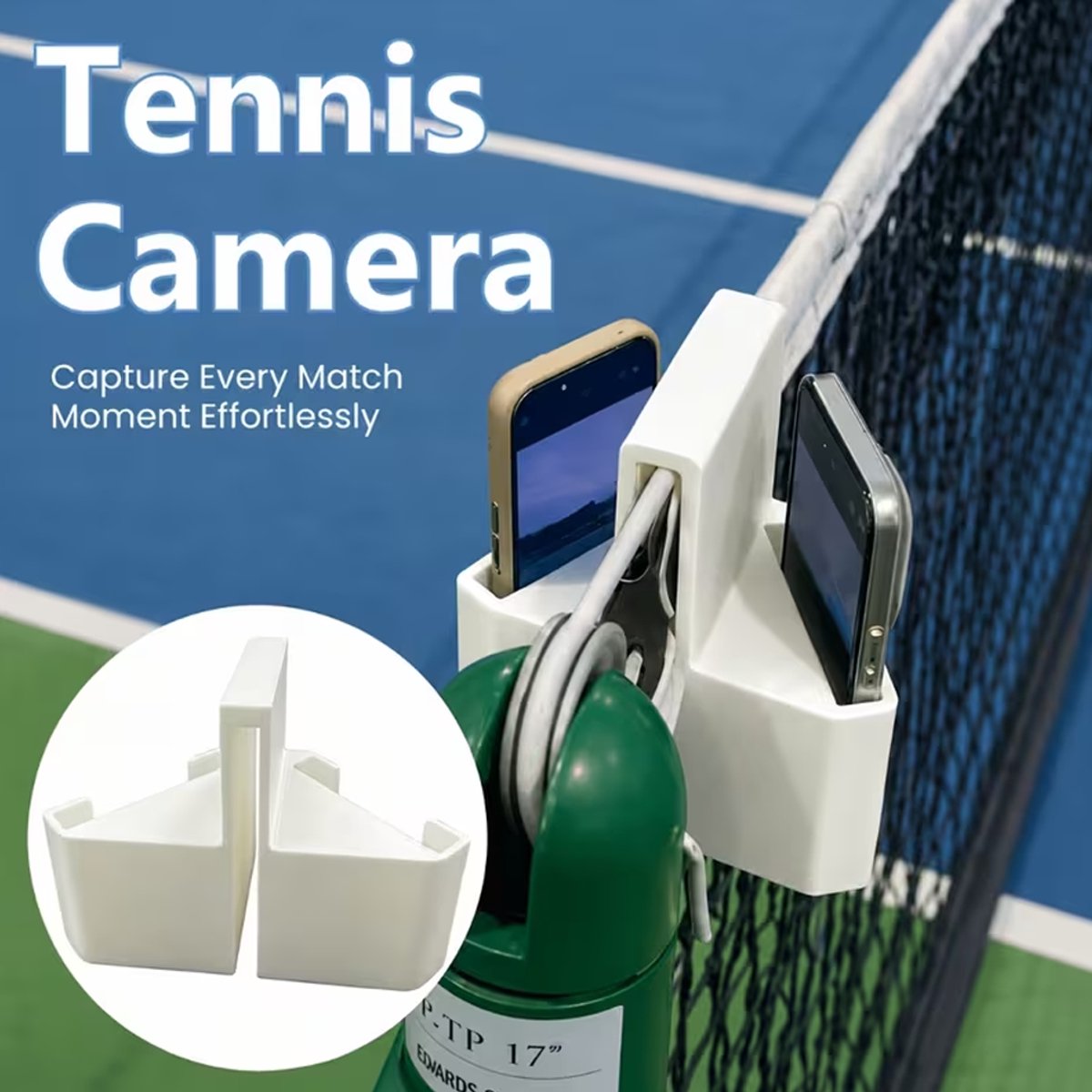 Smartphone Houder voor Padel & Tennis – Camera Houder voor Wedstrijd Opname - Wit