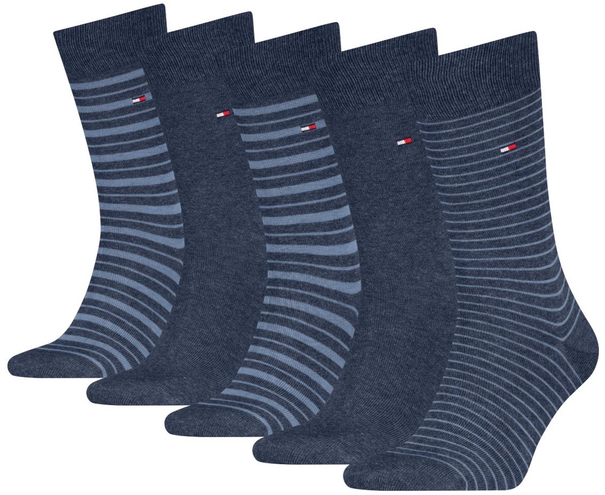 Tommy Hilfiger Sokken Heren - Giftbox Stripe Jeans - 5 paar hoge sokken - Maat 43/46