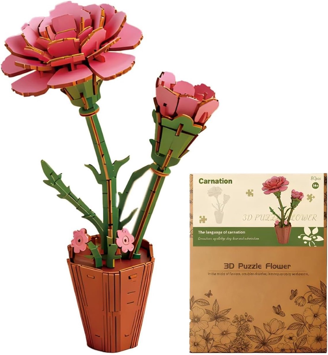 3D-puzzel van hout, modellering kunstbloemen om in elkaar te zetten, puzzel, bloemen, geschenken, bonsai, modelsets, puzzels, kunstbloemen, modelbouwset voor decoratie
