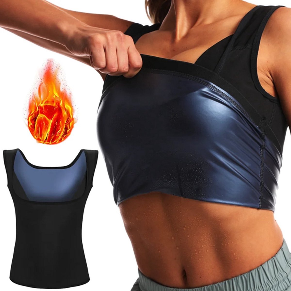 Sauna Taille Trainer Maat (L/XL) voor Vrouwen – Afslankend Shapewear Vest voor Vetverbranding, Gewichtsverlies, Workout & Fitness