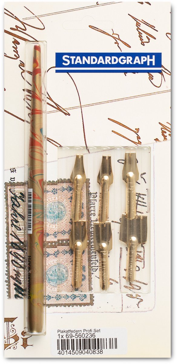 Standardgraph - Posterpen - Profi Set à 6 Penpunten inclusief Penhouder - SG-560236