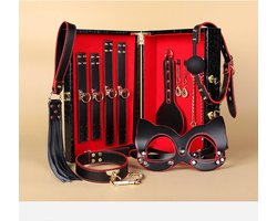 Dare to Undress – Fifty Shades of Grey – Luxe 8-delige BDSM Set met Opbergkoffer – Premium – BDSM Bondagesets - Valentijn Cadeau - Handboeien, Halsband, Masker, Gagbal & Zweep - Sex Toys voor Koppels - Seksspeeltjes voor mannen en vrouwen - Kinky