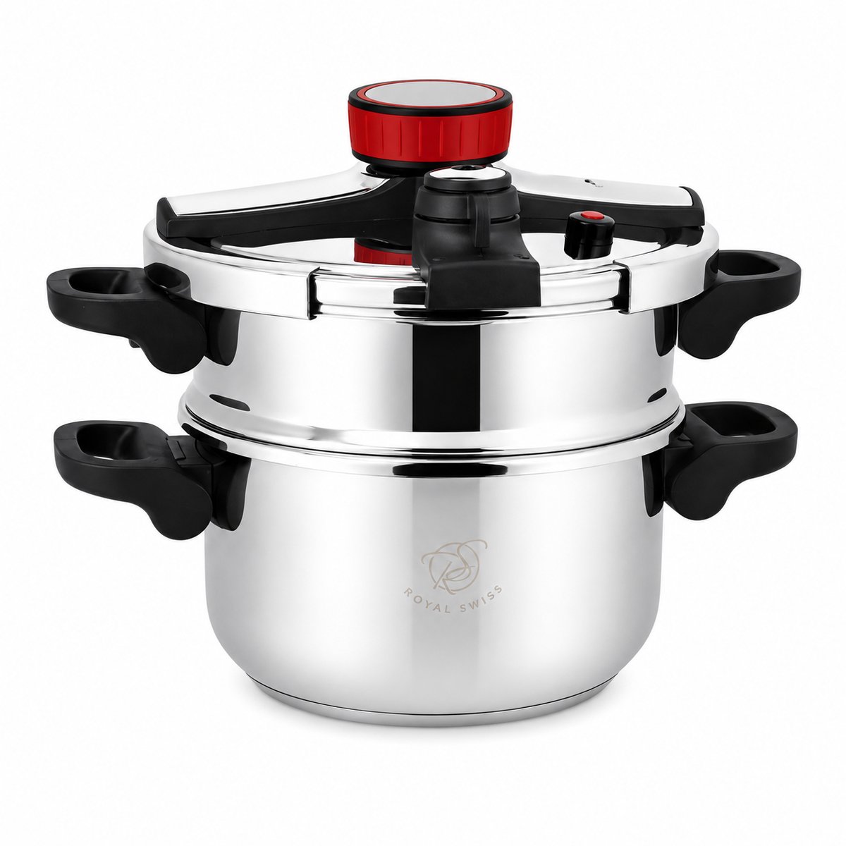 slowcooker – snelkookpan 10Liter – snelkookpan inductie – Pressure Cooker – stoommandje en Glazen Deksel Royal Swiss® – foto 5
