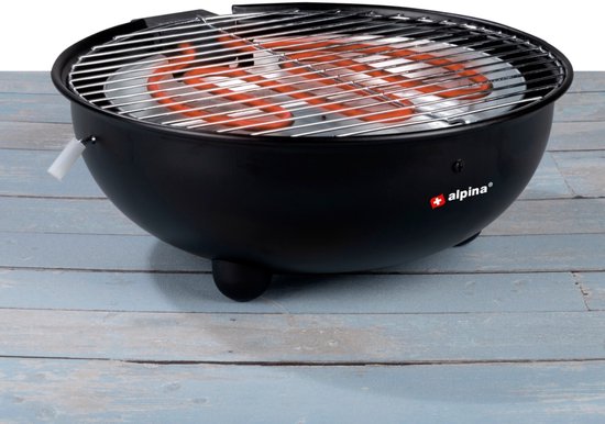 alpina Elektrische BBQ - Tafel-Barbecue - Geen Rook - Binnen Barbecueën - 1250W - Ø 30 Cm - Zwart van Alpina — afbeelding 2