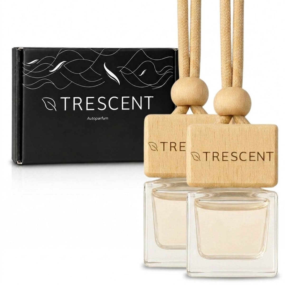 Trescent Natuurlijke Autoparfum Set 'Tropical & Juicy Apple' | Auto Geurtjes 2x10 ml | Auto-geurtjes Natuurlijk