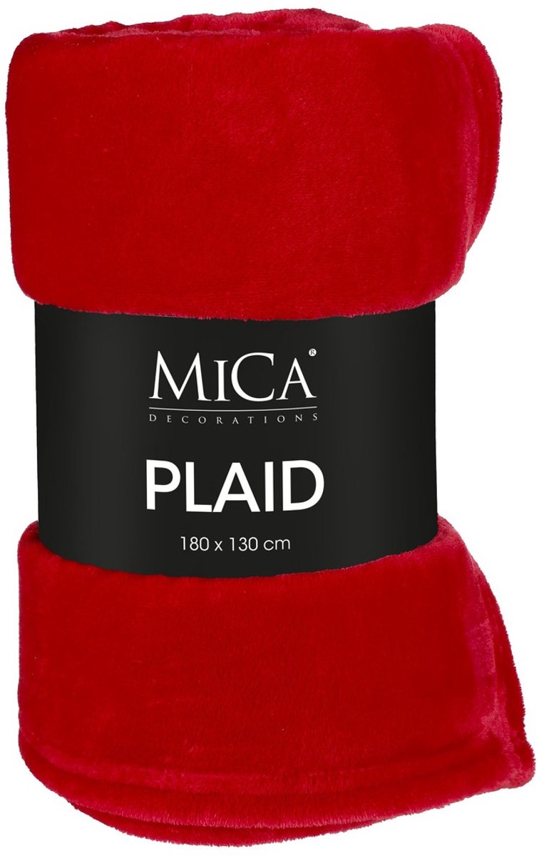 Mica Decorations Famke Fleece Plaid - L180 x B130 cm - Rood