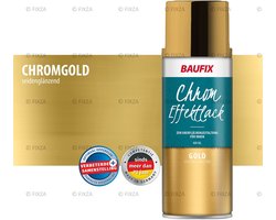 BAUFIX Chroomlak Goud Spuitbus 400 ml – Zijdeglans Goud Spray – Decoratieve Metallic Lak voor Hout, Metaal, Kunststof & Glas – Binnengebruik