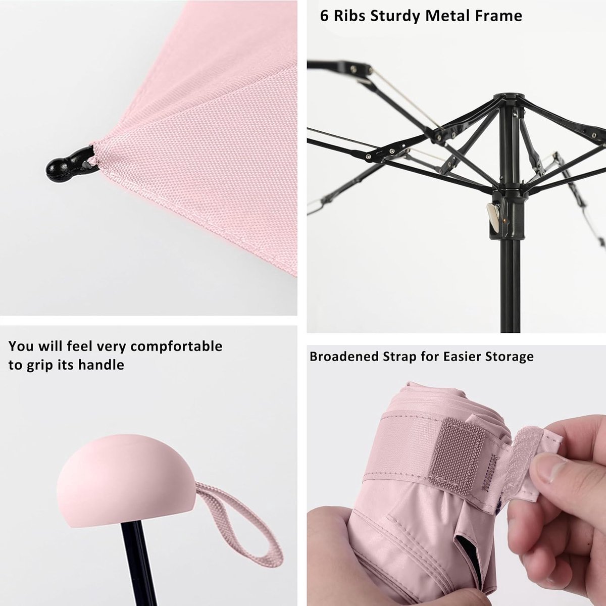 Paraplu's - Paraplu opvouwbaar -Reisminiparaplu - voor in de tas - met hoes - Kleine - compacte UV-bescherming - Lichtgewicht - klein opbergvakje - roze — cadeau in Sport & Outdoor - foto 2