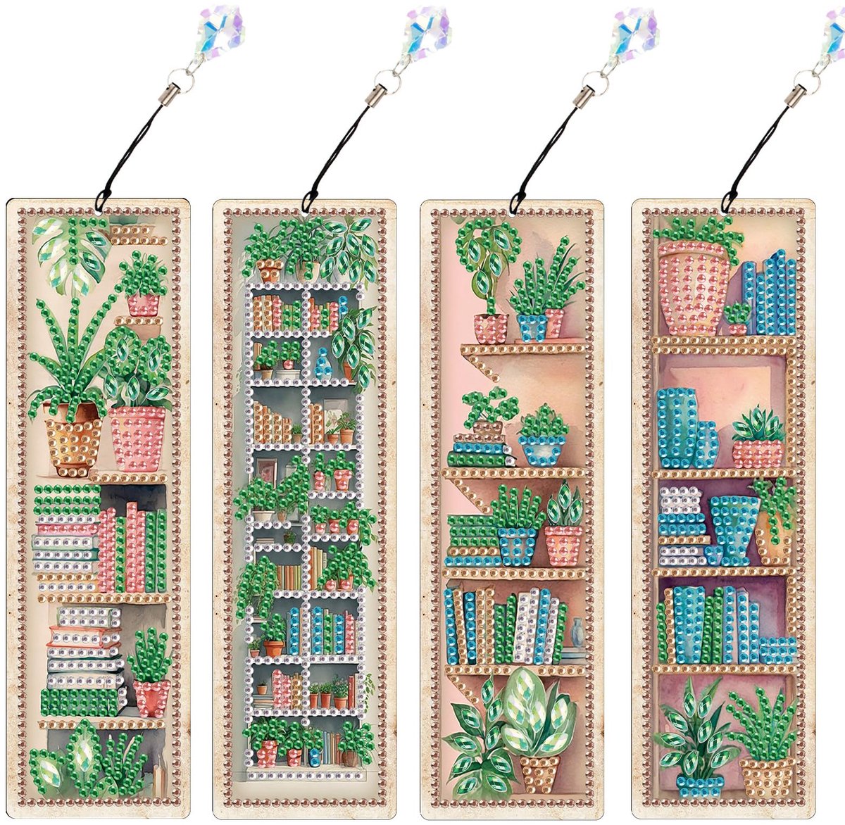 Casalora Diamond Painting Boekenleggers - 4 Stuks - Planten