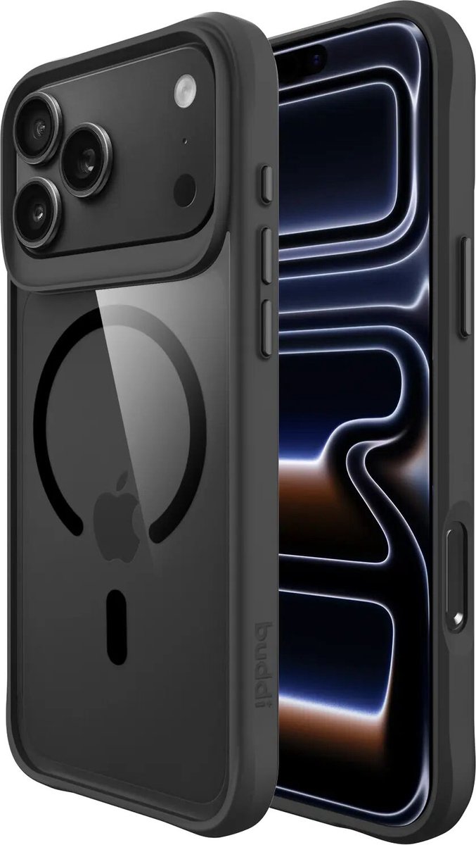 Buddi Hybrid - Hoesje Geschikt voor Apple iPhone 18 Pro Max - Compatibel met MagSafe - Back Cover met Magneet - Magnetische Beschermhoes - Case Matched Zwart