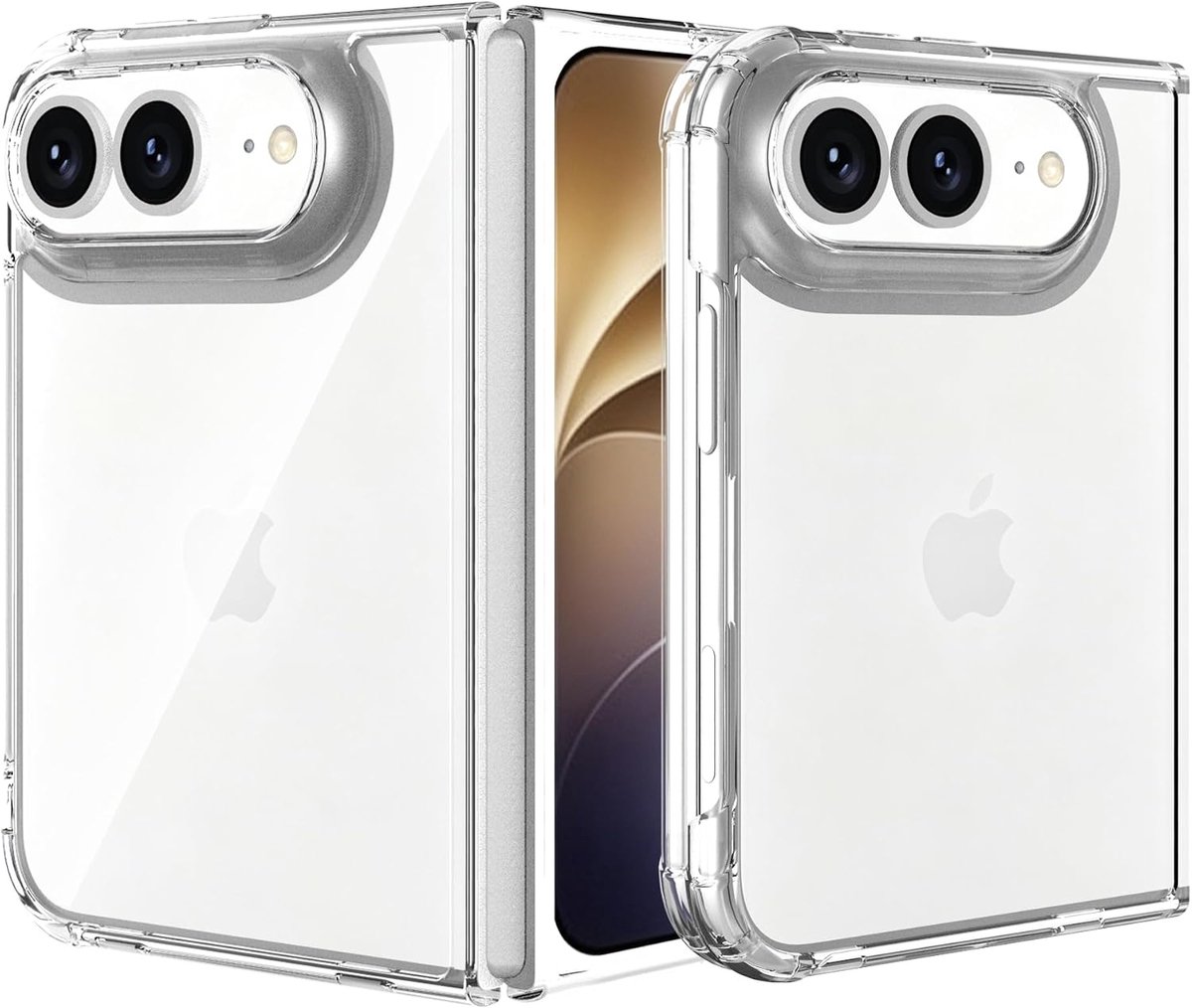 Zandarix Hoesje Geschikt voor Apple iPhone Duo - Back Cover Hoesje - Anti Vergeling - Valbestendig - Militaire Kwaliteit - Schokbestendig - Transparant