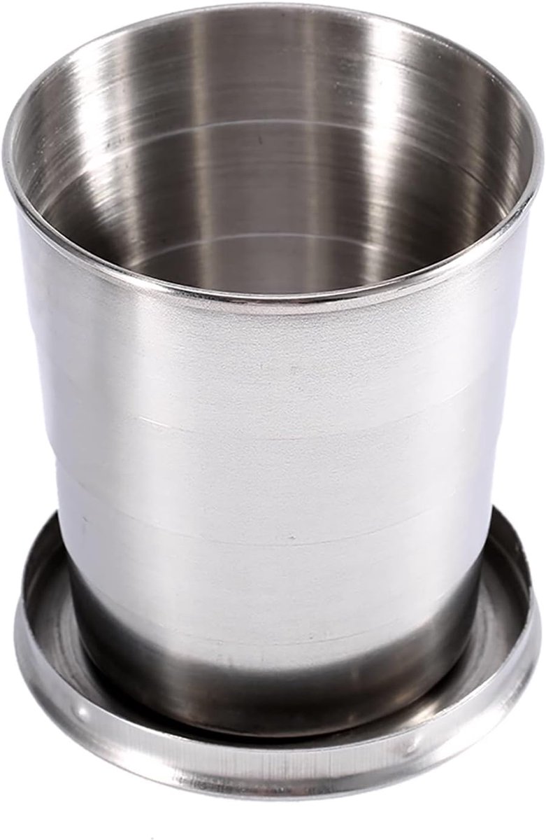 Inklapbare RVS Reisbeker - Draagbare Telescopische Cup voor Reizen, Picknick, Wandelen, Buitenactiviteiten - 240ml
