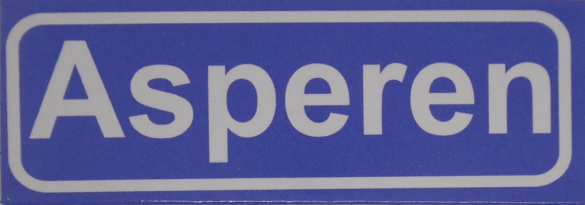 Souv© - koelkast magneet - plaatsnaam bord - kombord - souvenir - koelkastmagneetje - relatiegeschenk Asperen
